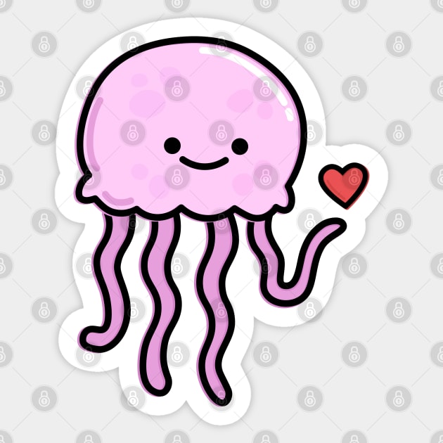 Cute Jellyfish Sticker by happyfruitsart